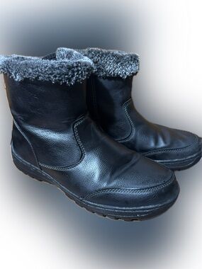 Khombu Black Faux Fur Cuff Winter Boots
